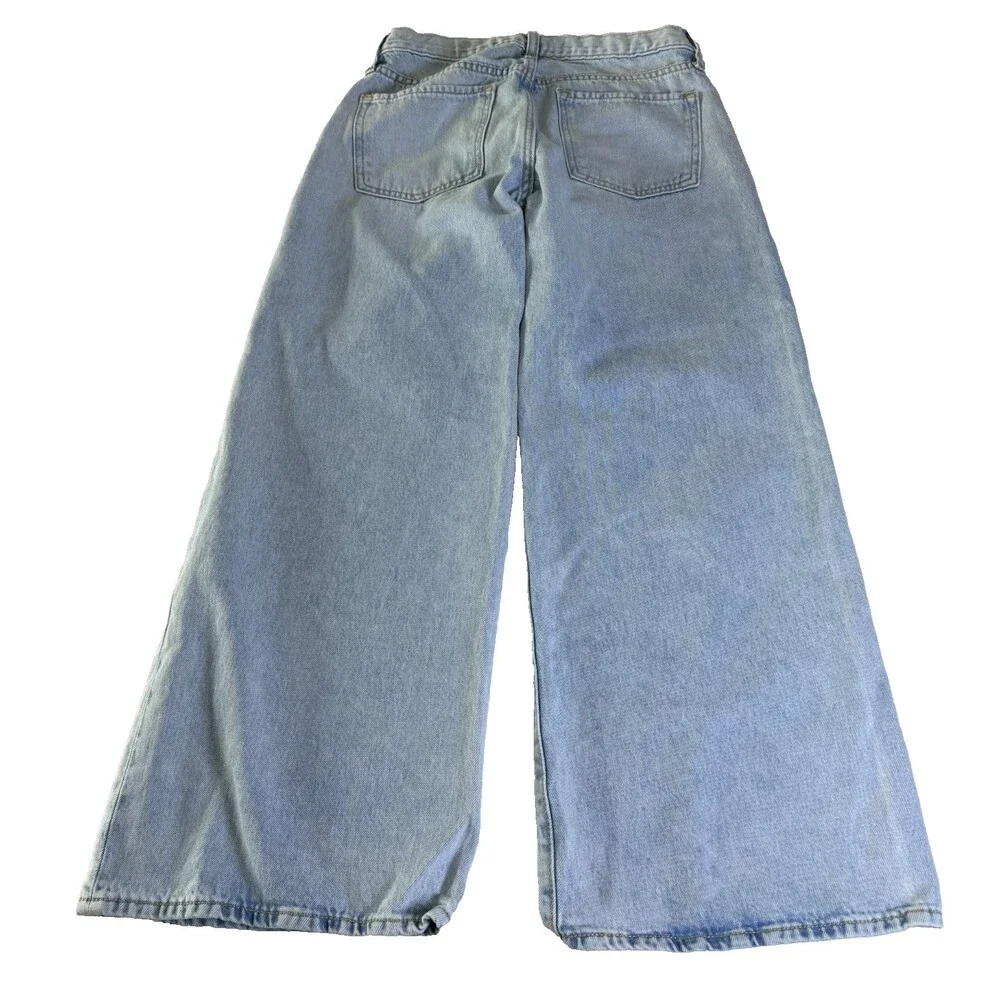 Old Navy High Rise Super Baggy Wide Leg Jeans GIRLS Size 12 Adjustable Waist